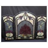 Stained glass fire screen