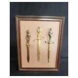 Group of vintage brass and metal letter openers