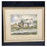 Framed and signed watercolor on paper