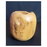 Hand carved wood vase