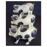 Cast iron pig family doorstop