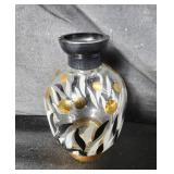 Bohemia glass painted vase