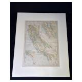 Antique 1892 California map