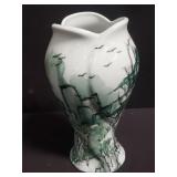 Signed porcelain hand painted vase