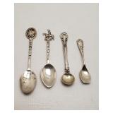 Group of sterling silver salt spoons