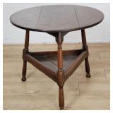 Antique mahogany circular side table, as is