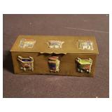 Vintage Chinese enameled and brass trinket box