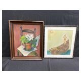 Pair of framed painting oil on canvas still life