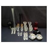 Group of glass cups, bowls, vase, etc