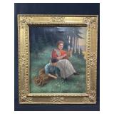 Gilt framed antique oil on canvas R. Stï¿½be