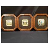 Three vintage framed cigar labels