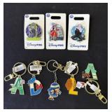 Lot of Disney pins & key chains