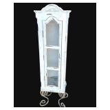 Vintage French-style wood & iron display cabinet