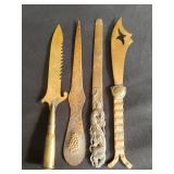 Group of vintage copper letter openers
