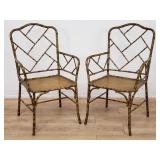 Pair of contemporary metal arm chairs