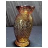 Hand blown studio art glass vase