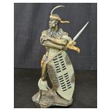 Bronze Shaka Zulu sculpture by Jim Ponter for t