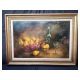 Signed still life on oil on canvas