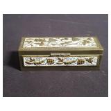 Vintage Chinese enamel and brass trinket box