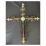 Vintage metal cross wall decor