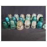 Group of vintage glass insulators