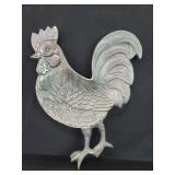 Cast aluminum rooster serving tray