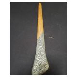 Vintage wood and tin letter opener with floral