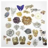 Vintage costume jewelry brooches