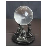 Crystal ball on composite Buddha stand