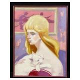 Signed vintage oil on canvas painting by Elbert