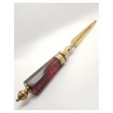 Vintage brass and acrylic letter opener