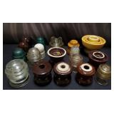 Group of vintage insulator porcelain and glass