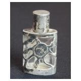 Sterling silver and glass scent bottle with rose