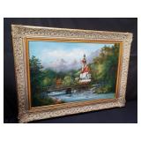 Linda Hager signed oil painting on canvas