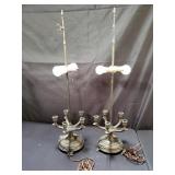 Pair of spelter Candelabrum table lamps