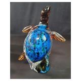 Dale Tiffany style hand blown art glass turtle