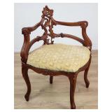 Design Toscano-style mahogany salon parlor chair