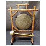 Vintage bamboo and brass gong