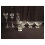 Group of Waterford Crystal vase, candlestick,