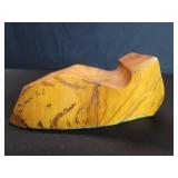 Signed carved wood abstract style sculpture