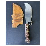 Vintage knife with leather sheath
