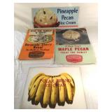 4 vintage ice cream promotional posters