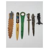 Group of vintage letter openers