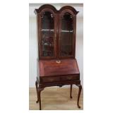 2-piece vintage mahogany secretary desk cabinet