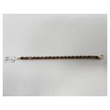 Sterling silver and smoky quartz tennis bracelet