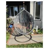 Hanging pod chair with stand outdoor furniture