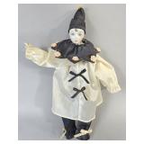 Vintage Pierrot porcelain and cloth doll