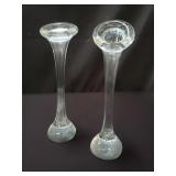 Pair of glass bud vases