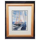 Framed signed watercolor on rag paper