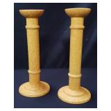 Pair of Molde Portugal pottery candle sticks